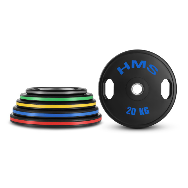 (2 X 20 KG) GUMMIERTE OLYMPISCHE GEWICHTSSCHEIBE 2 X 20 KG HMS