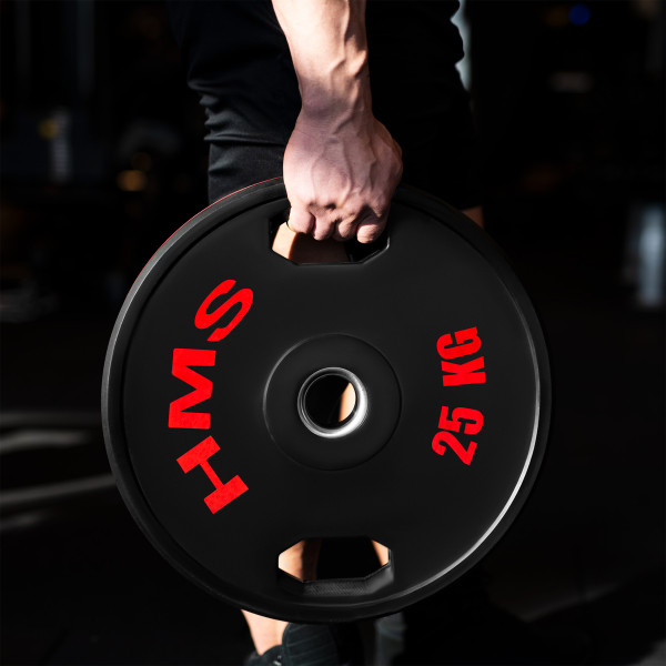 (2 X 25 KG) GUMMIERTE OLYMPISCHE GEWICHTSSCHEIBE 2 X 25 KG HMS
