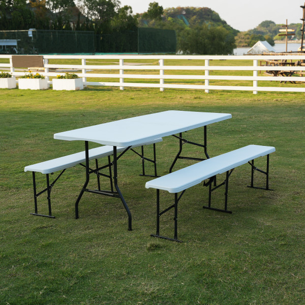 GARTENBANK WEIß 183 CM – KLAPPBAR NILS CAMP