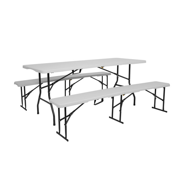 GARTENBANK WEIß 183 CM – KLAPPBAR NILS CAMP