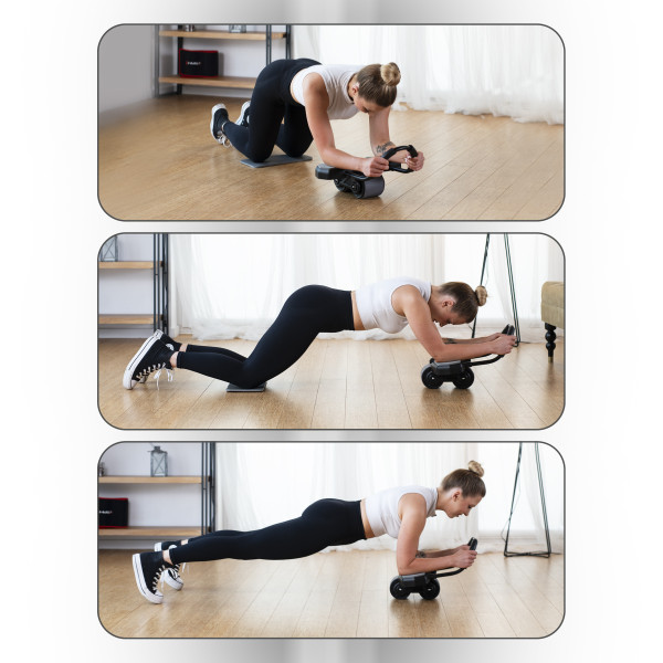 BLACK AUTOMATISCHES ABS-ROLLE MIT STÜTZE FÜR BAUCHMUSKELTRAINING HMS