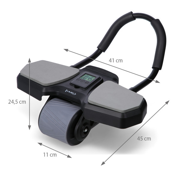 BLACK AUTOMATISCHES ABS-ROLLE MIT STÜTZE FÜR BAUCHMUSKELTRAINING HMS