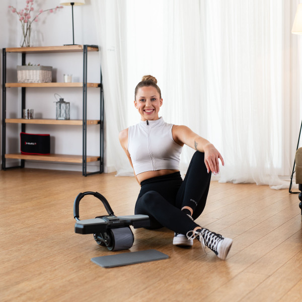 BLACK AUTOMATISCHES ABS-ROLLE MIT STÜTZE FÜR BAUCHMUSKELTRAINING HMS