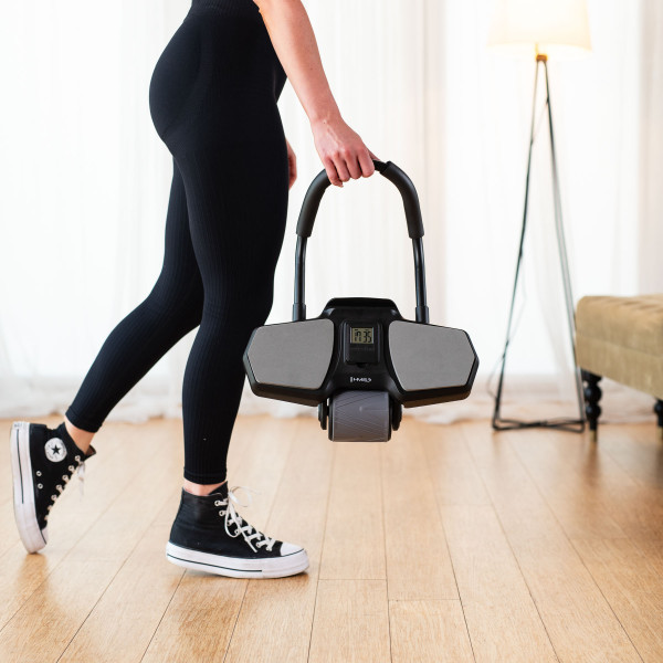 BLACK AUTOMATISCHES ABS-ROLLE MIT STÜTZE FÜR BAUCHMUSKELTRAINING HMS