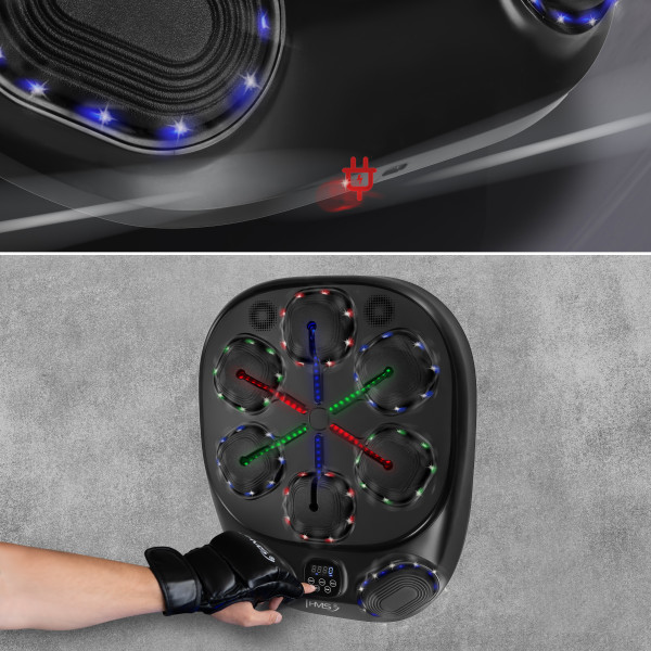 ELEKTRONISCHE BOXWAND BLUETOOTH MIT MUSIK, HANDSCHUHEN UND 4000MAH BATTERIE HMS