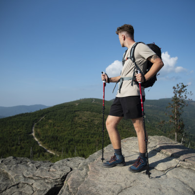 RED TREKKINGSTÖCKE ALUMINIUM NILS
