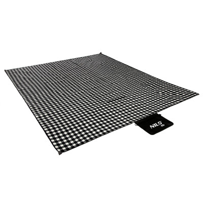 PICKNICKDECKE SCHWARZ-WEIß 200×200 CM PE + ALU NILS CAMP