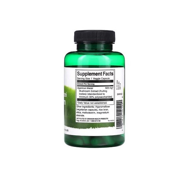 Swanson Agaricus Blazei Pilzextrakt - 500 mg 90 Kapseln