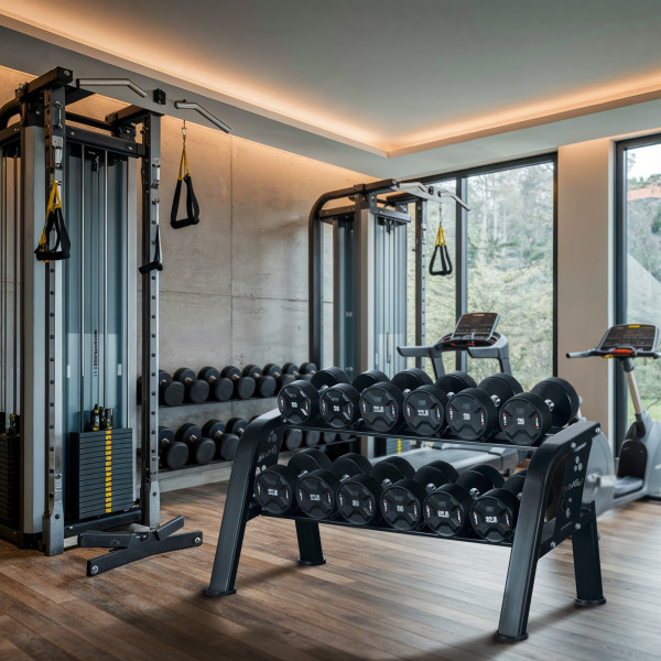 DOPPELREIHIGER HANTELSTÄNDER FÜR 6 PAARE COMMERCIAL HMS