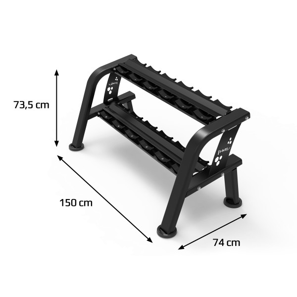 DOPPELREIHIGER HANTELSTÄNDER FÜR 6 PAARE COMMERCIAL HMS